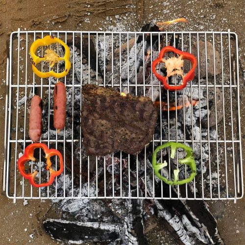  ZORMY Folding Campfire Grill,304 Stainless Steel Grate,Heavy Duty Portable Camping Grill with Legs Carrying Bag,Gas BBQ Grill Grate for Backpacking, Hiking, Picnics, Fishing