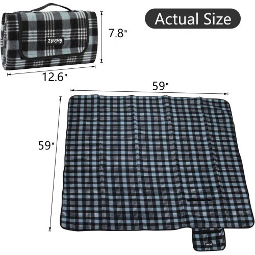  ZORMY Extra Large Picnic Blanket 3 Layers for Waterproof Beach Handy Mat Black and White Checkered Camping Mat Great for Outdoor Picnic, Beach, Camping, Camping on Grass and Portab
