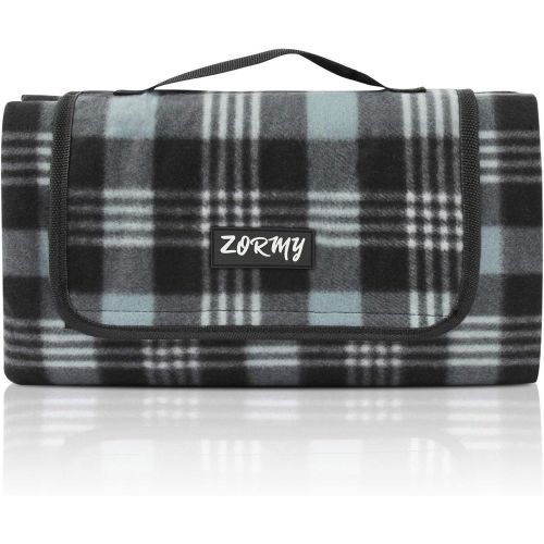  ZORMY Extra Large Picnic Blanket 3 Layers for Waterproof Beach Handy Mat Black and White Checkered Camping Mat Great for Outdoor Picnic, Beach, Camping, Camping on Grass and Portab