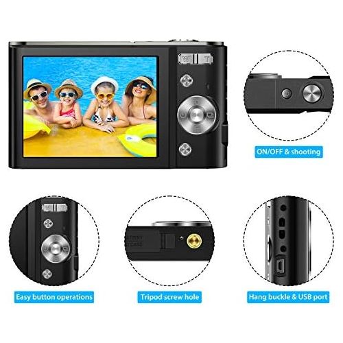  [아마존베스트]ZORNIK 2.7K Digital Camera, Camera Digital 2.88 Inch LCD Battery HD 44 Megapixel 16x Digital Zoom, Students for Adults/Seniors/Children (Black)