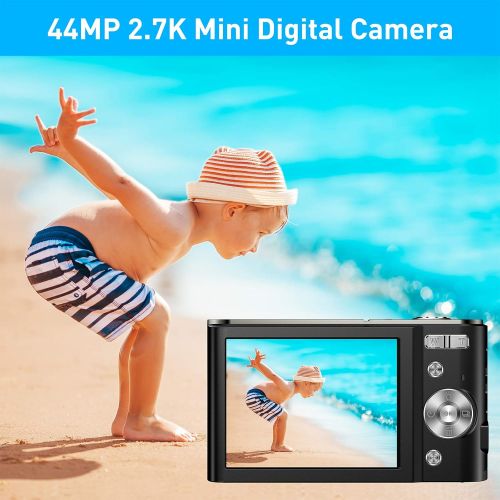  [아마존베스트]ZORNIK 2.7K Digital Camera, Camera Digital 2.88 Inch LCD Battery HD 44 Megapixel 16x Digital Zoom, Students for Adults/Seniors/Children (Black)