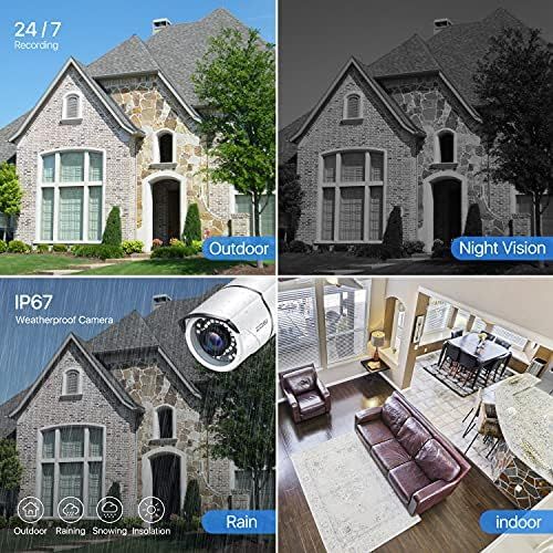  ZOSI 2 Pack 2MP 1080p HD-TVI Home Security Camera Outdoor Indoor 1920TVL,36PCS LEDs,120ft Night Vision, 105°View Angle, Weatherproof Surveillance CCTV Bullet Camera (White Color)