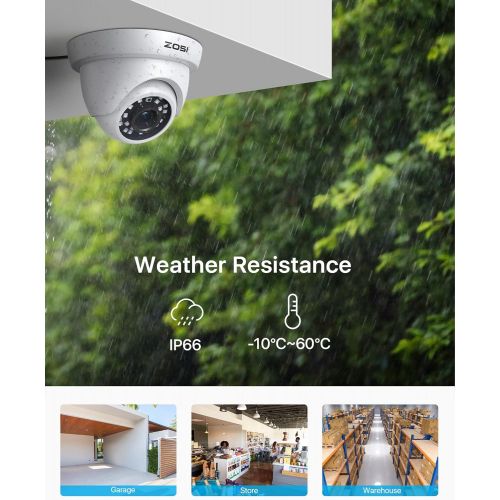  [아마존베스트]ZOSI 1080P H.265+ Home Security Camera System,5MP Lite 8 Channel Surveillance DVR and 4 x 1080p Weatherproof CCTV Dome Camera Outdoor Indoor with 80ft Night Vision, Remote Access (