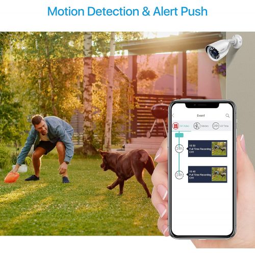  [아마존베스트]ZOSI H.265+ Full 1080p Home Security Camera System Outdoor Indoor, 5MP-Lite CCTV DVR 8 Channel and 4 x 1080p (2MP) Day Night Vision Weatherproof Surveillance Bullet Camera, Motion