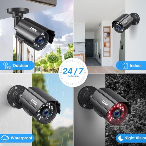  [아마존베스트]ZOSI 720P HD 1280TVL Hybrid 4-in-1 TVI/CVI/AHD/960H CVBS CCTV Camera 24PCS IR-LEDs Home Security Day/Night Waterproof Camera Aluminum Metal Housing For HD-TVI, AHD, CVI, and CVBS/9