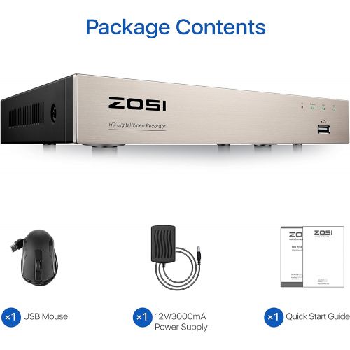  [아마존베스트]ZOSI H.265+ 5MP Lite 8 Channel Hybrid 4-in-1 HD TVI CCTV DVR, 8CH 1080P Surveillance Video Recorders with Hard Drive 1TB for Home Security Camera System,Mobile Remote Access,Motion