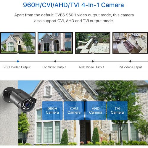  [아마존베스트]ZOSI 2.0MP HD 1080p 1920TVL Security Camera Outdoor Indoor (Hybrid 4-in-1 HD-CVI/TVI/AHD/960H Analog CVBS),36PCS LEDs,120ft Night Vision, 90° View Angle, Weatherproof Surveillance