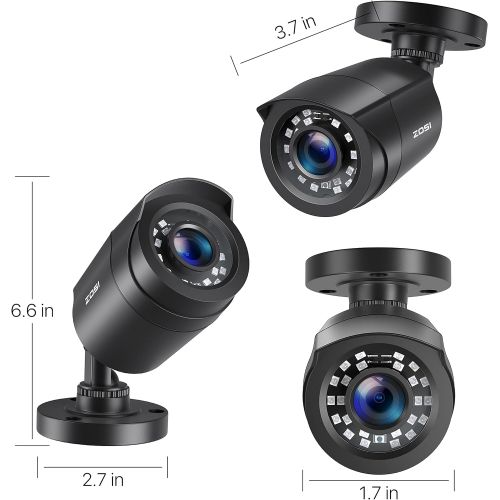  [아마존베스트]ZOSI 2.0MP HD 1080P Hybrid 4-in-1 TVI/CVI/AHD/CVBS Security Bullet CCTV Cameras,Indoor Outdoor,80ft Night Vision,Compatible for HD-TVI, AHD, CVI, and CVBS/960H Analog Surveillance