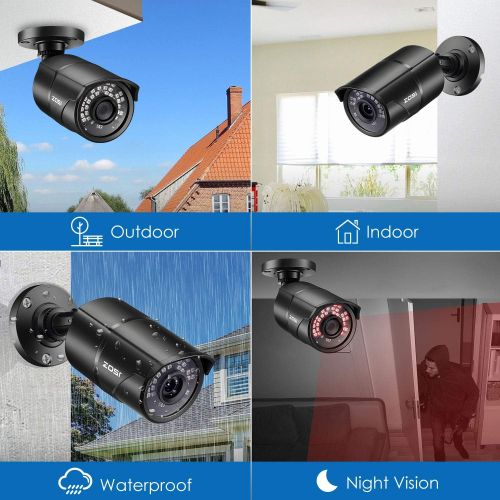  [아마존베스트]ZOSI 2.0MP HD 1080P 1920TVL Hybrid 4-in-1 TVI/CVI/AHD/CVBS Indoor Outdoor Home Security Cameras Weatherproof,120ft Night Vision,Aluminum Metal Housing,For 960H,720P,1080P,5MP,4K an