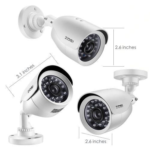  ZOSI 1080p PoE Home Security Camera System, 8 Channel NVR Recorder (1TB Hard Drive Built-in) and (4) 2MP 1920x1080p Surveillance CCTV Bullet IP Camera Outdoor/Indoor with 100ft Lon