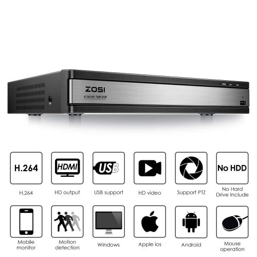  ZOSI 1080p PoE Home Security Camera System, 8 Channel NVR Recorder (1TB Hard Drive Built-in) and (4) 2MP 1920x1080p Surveillance CCTV Bullet IP Camera Outdoor/Indoor with 100ft Lon