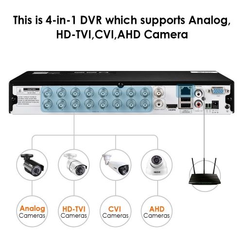  ZOSI 1080p PoE Home Security Camera System, 8 Channel NVR Recorder (1TB Hard Drive Built-in) and (4) 2MP 1920x1080p Surveillance CCTV Bullet IP Camera Outdoor/Indoor with 100ft Lon