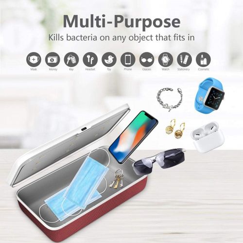  Cleaning Box Smartphone Cleaner - ZOTASKO -Clean Your Phone by Pressing 1 Button, Nail Art Make up Tools, Aromatherapy Function for All iPhone Android Cellphone Toothbrush (Red)