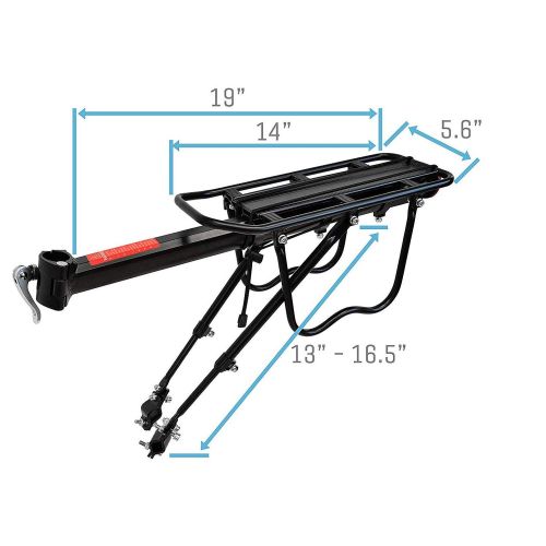  ZOUQILAI Bike Back Seat Aluminum Alloy Bicycle Carrier Rear Seatpost Frame Mounted Bike Cargo Rack for Side Loads Single Car Object