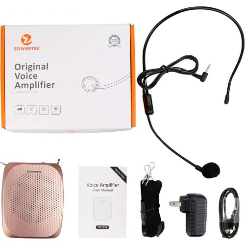  ZOWEETEK Voice Amplifier Microphone Headset,portable voice amplifier,personal voice amplifier for Teachers,Training,Meeting,Tour Guide,Yoga,Fitness,Classroom