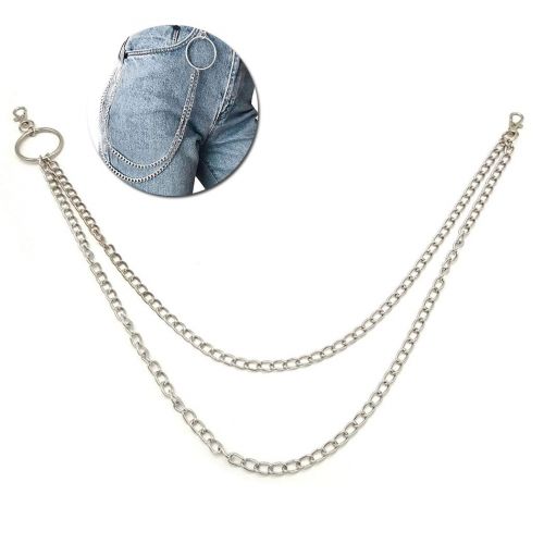  [아마존 핫딜]  [아마존핫딜]ZOYLINK Pants Chain Jean Keychain Dual Layer Metall Hose Kette fuer Manner Frauen