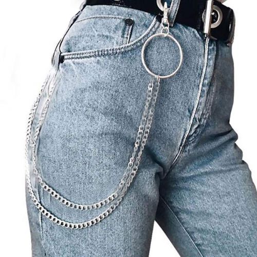  [아마존 핫딜]  [아마존핫딜]ZOYLINK Pants Chain Jean Keychain Dual Layer Metall Hose Kette fuer Manner Frauen