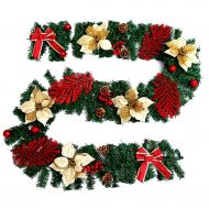 ZQZ-Store ZQZ Christmas Rattan - Christmas Wreath Rattan Door Wall Decoration Christmas Pendant Festive Supplies Gift Length 2.7m / 8.8 Feet, 2 Colors //Garlands (Color : A)