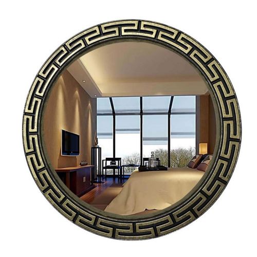  ZRN-Mirror Decorative Mirror Bathroom Round Vintage Frame Wall Mirror 45CM(18Inch) Vanity/Makeup/Art Mirror Entry Dining Room Bedroom