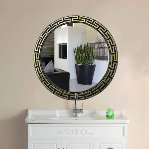  ZRN-Mirror Decorative Mirror Bathroom Round Vintage Frame Wall Mirror 45CM(18Inch) Vanity/Makeup/Art Mirror Entry Dining Room Bedroom