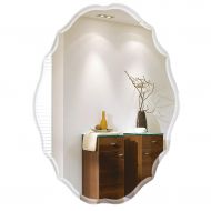 ZRN-Mirror Makeup Mirror Bathroom Frameless Vanity Wall Mirror Bathroom 50CM x 70CM(20Inch x 28Inch) Shave/Shower/Decorative European Simple Mirror