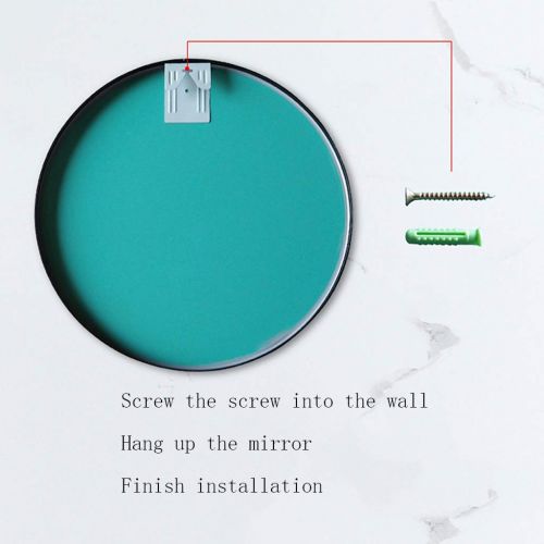  ZRN-Mirror European Style Circular Wall Mirror with Metal Frame 40CM(16Inch) Diameter Wall-Mounted Vanity Mirrors for Toilet/Hall/Bedroom/Bathroom Shower Mirror