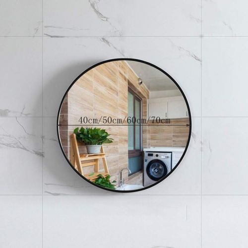  ZRN-Mirror European Style Circular Wall Mirror with Metal Frame 40CM(16Inch) Diameter Wall-Mounted Vanity Mirrors for Toilet/Hall/Bedroom/Bathroom Shower Mirror