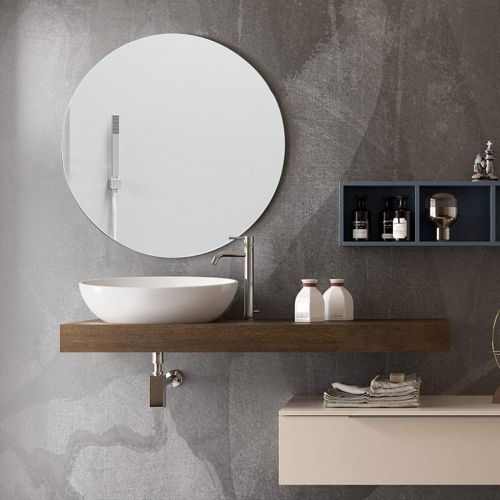  ZRN-Mirror Makeup Mirror European Modern Circular Frameless Wall Mirror 50CM(20Inch) Diameter Decorative Mirror for Hall/Bedroom/Bathroom