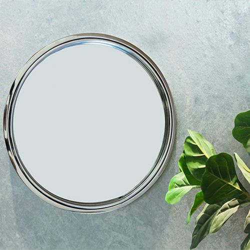  ZRN-Mirror Mirror-Wall Mirrors with Large Round Metal Frame Vanity/Shave/Shower/Decorative/Makeup Mirror for Bathroom Entry Dining Room Living Room (12Inch-28Inch)