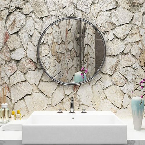  ZRN-Mirror Mirror-Wall Mirrors with Large Round Metal Frame Vanity/Shave/Shower/Decorative/Makeup Mirror for Bathroom Entry Dining Room Living Room (12Inch-28Inch)