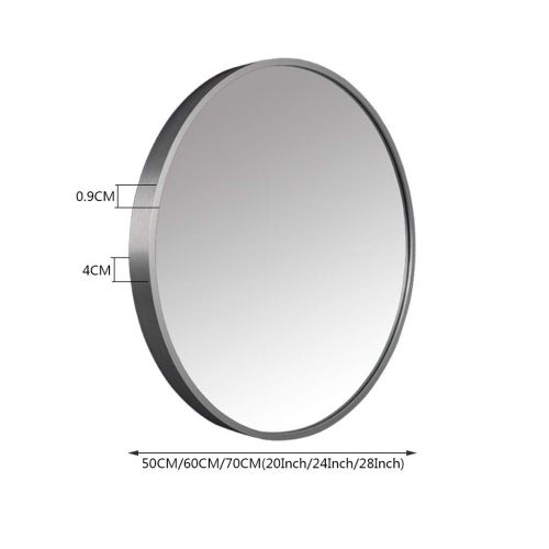  ZRN-Mirror Makeup Mirror-Round Vanity Wall Mirrors Bathroom Metal Frame Mirror for Bedroom and Living Room Decoration Mirror(Size 20Inch-28Inch)