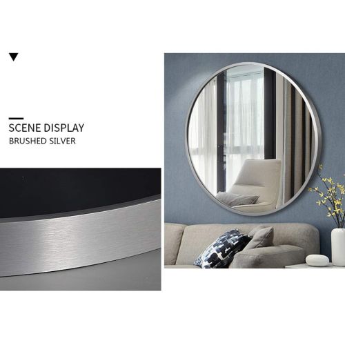  ZRN-Mirror Makeup Mirror-Round Vanity Wall Mirrors Bathroom Metal Frame Mirror for Bedroom and Living Room Decoration Mirror(Size 20Inch-28Inch)