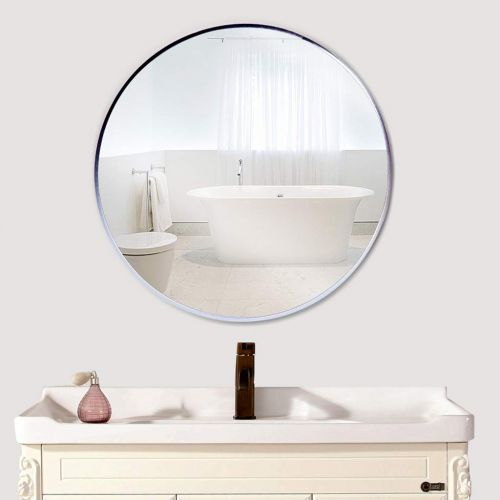  ZRN-Mirror Bathroom Mirror-Round Vanity Wall Mirrors Metal Frame Makeup Mirror for Bedroom and Living Room Decoration Mirror(Size 20-32Inch)