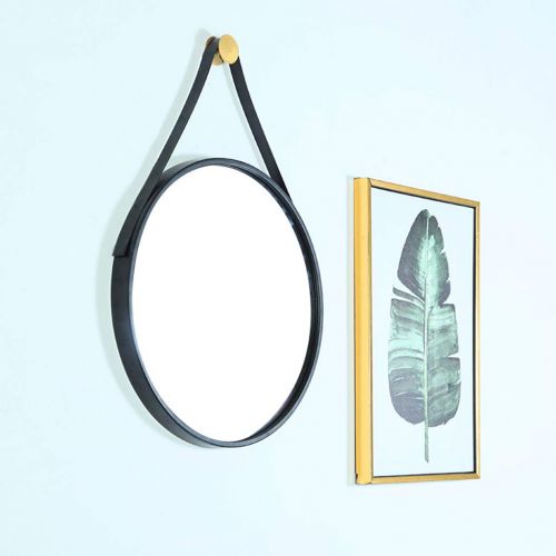  ZRN-Mirror Hanging Mirror-Bathroom Makeup Mirrors | Vanity Mirror for Bedroom or Living Room | Large Modern Black Circle Frame Wall Mirror | Floating Glass Panel (12Inch-32Inch)