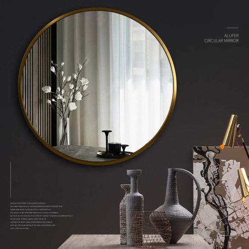  ZRN-Mirror Decorative Mirror Round Gold Metal Frame Wall Mirrors Vanity Shave/Shower/Makeup Mirror for Bathroom Entry Dining Room Living Room 30CM-80CM(12 Inch-32 Inch)