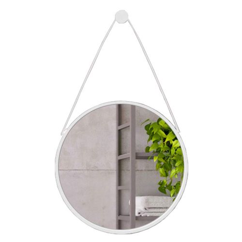  ZRN-Mirror Hanging Mirror-Bathroom Makeup Mirrors Large Modern White Circle Frame Wall Mirror | Floating Round Glass Panel | Vanity Mirror for Bedroom or Living Room(16Inch-32Inch)