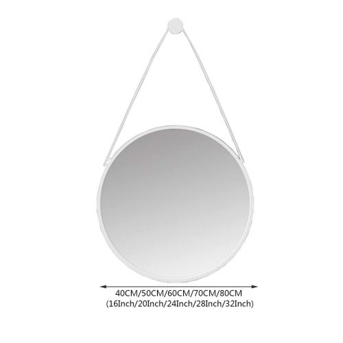  ZRN-Mirror Hanging Mirror-Bathroom Makeup Mirrors Large Modern White Circle Frame Wall Mirror | Floating Round Glass Panel | Vanity Mirror for Bedroom or Living Room(16Inch-32Inch)