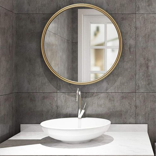  ZRN-Mirror Vanity Mirror Round Wall Mirror with Large Metal Frame Shave/Shower/Decorative/Makeup Mirror for Bathroom Entry Dining Room Living Room and More (12Inch-28Inch)