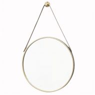 ZRN-Mirror Bathroom Wall Mirror - Metal Frame Hanging Strap Round Bedroom Dressing Mirror Offered Hook Urban Modern Style(12-32 Inch)