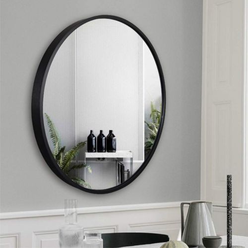  ZRN-Mirror Vanity Mirror Bathroom Round Metal Frame Wall Mirrors 30CM-80CM(12 Inch-32 Inch) Decorative/Shave/Shower/Makeup Mirror for Entry Dining Room Living Room