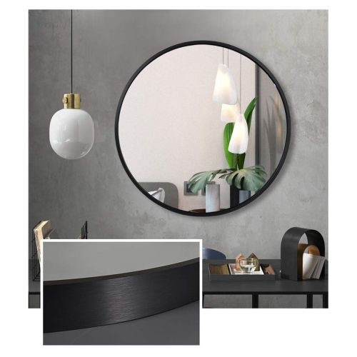  ZRN-Mirror Vanity Mirror Bathroom Round Metal Frame Wall Mirrors 30CM-80CM(12 Inch-32 Inch) Decorative/Shave/Shower/Makeup Mirror for Entry Dining Room Living Room