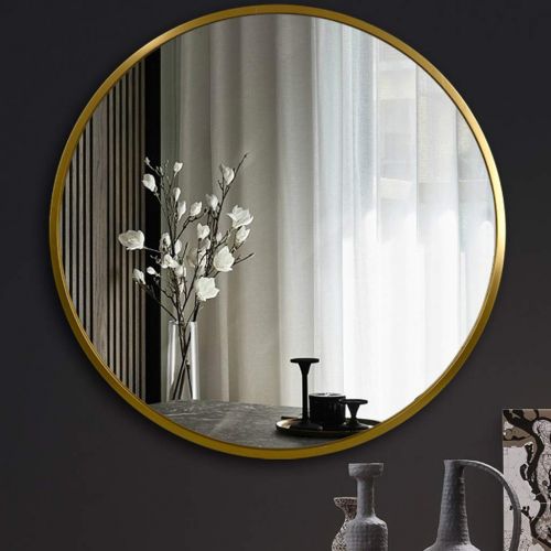  ZRN-Mirror Decorative Mirror Round Gold Metal Frame Wall Mirror 30CM-80CM(12 Inch-32 Inch) Vanity Shave/Shower/Makeup Mirror for Bathroom Entry Dining Room Living Room