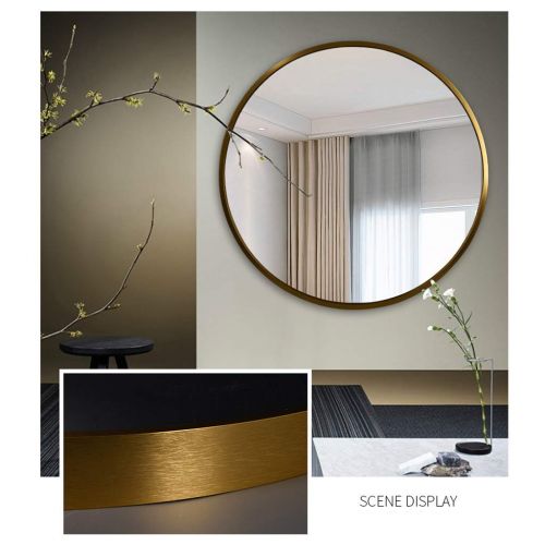  ZRN-Mirror Decorative Mirror Round Gold Metal Frame Wall Mirror 30CM-80CM(12 Inch-32 Inch) Vanity Shave/Shower/Makeup Mirror for Bathroom Entry Dining Room Living Room