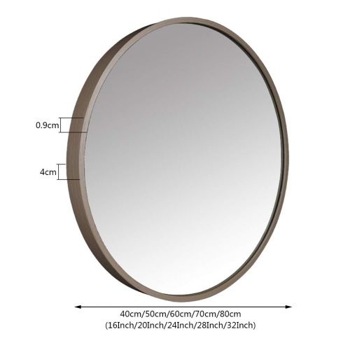  ZRN-Mirror Vanity Mirror Bathroom Round Metal Frame Wall Mirrors Decorative/Shave/Shower/Makeup Mirror for Entry Dining Room Living Room (12Inch-32Inch)