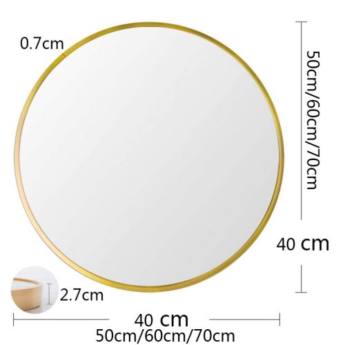  ZRN-Mirror Decorative Mirror for Wall with Metal Frame 40CM Round Vanity Mirror Shave/Shower/Makeup Mirror for Bathroom Entry Dining Room Living Room and More