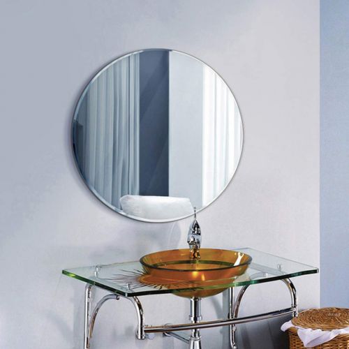  ZRN-Mirror Vanity Mirror Frameless Round Wall Bathroom Mirror 30cm(12Inch) Shave/Shower/Decorative/Makeup European Simple Mirror for Wall
