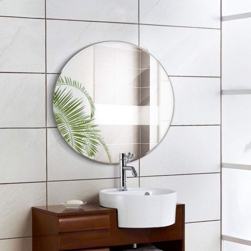  ZRN-Mirror Vanity Mirror Frameless Round Wall Bathroom Mirror 30cm(12Inch) Shave/Shower/Decorative/Makeup European Simple Mirror for Wall