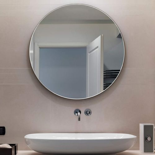  ZRN-Mirror Circular Frameless Wall-Mounted Vanity Mirrors 50CM(20Inch) Bathroom Mirror and Hall Wall Decor for Shower/Makeup/Shave