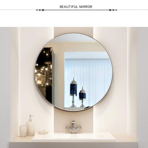  ZRN-Mirror Circular Frameless Wall-Mounted Vanity Mirrors 50CM(20Inch) Bathroom Mirror and Hall Wall Decor for Shower/Makeup/Shave