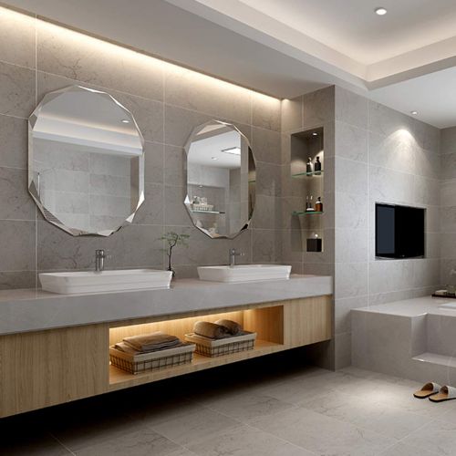  ZRN-Mirror Bathroom Mirrors Makeup Frameless Oval Wall Mirrors Shave/Shower/Decorative/Vanity European Simple Mirror for Bedroom/Living Room(20Inch x 28Inch)